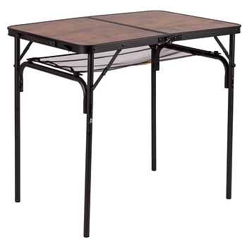 Туристичний Стіл Розкладний Bo-Camp Decatur 90x60 cm Black/Wood look (1404200) Кемпінговий Складаний Столик для риболовлі