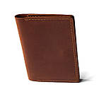 Шкіряне портмоне під паспорт із натуральної телячої шкіри з фіксацією на кнопці Сlark Cognac коньячна, фото 7