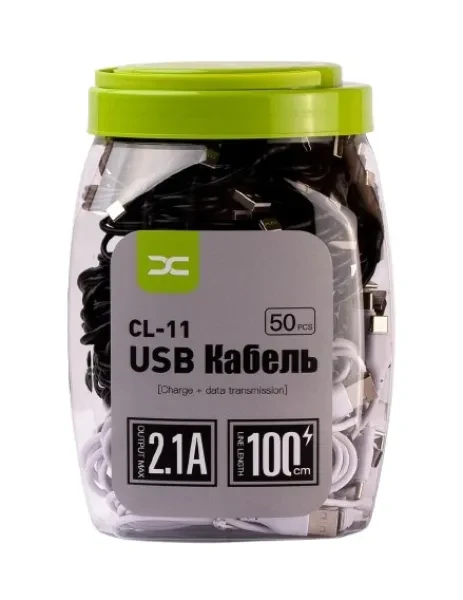Дата-кабель DC (CL-11) USB (тато) - Type-C (тато) 1м Black White 50pcs/bottle