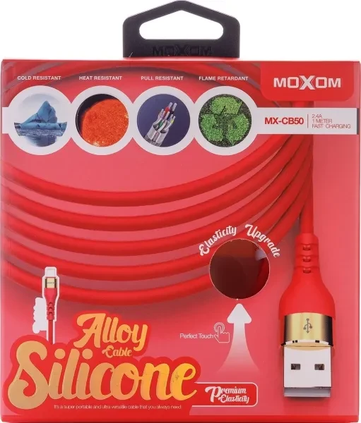 Дата-кабель MOXOM MX-CB50 micro USB (тато) - USB (тато) 1м Red