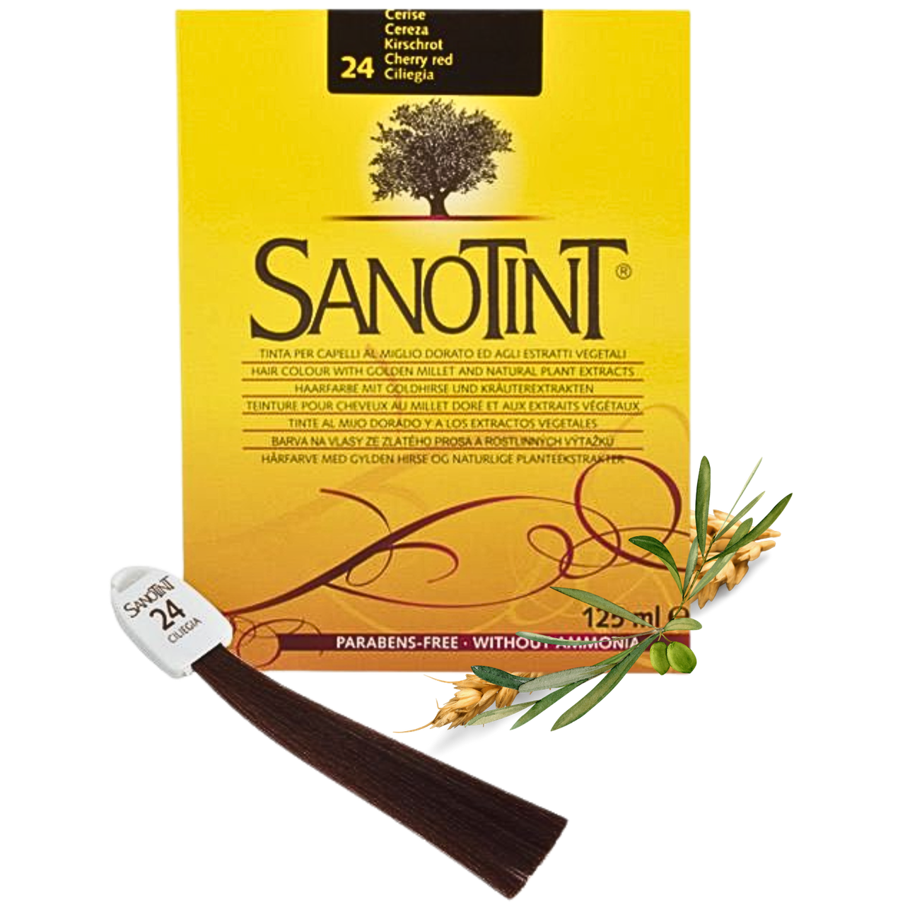 Фарба для волосся Червона вишня #24 Санотинт Sanotint Classic Вівасан Швейцарія 125 мл