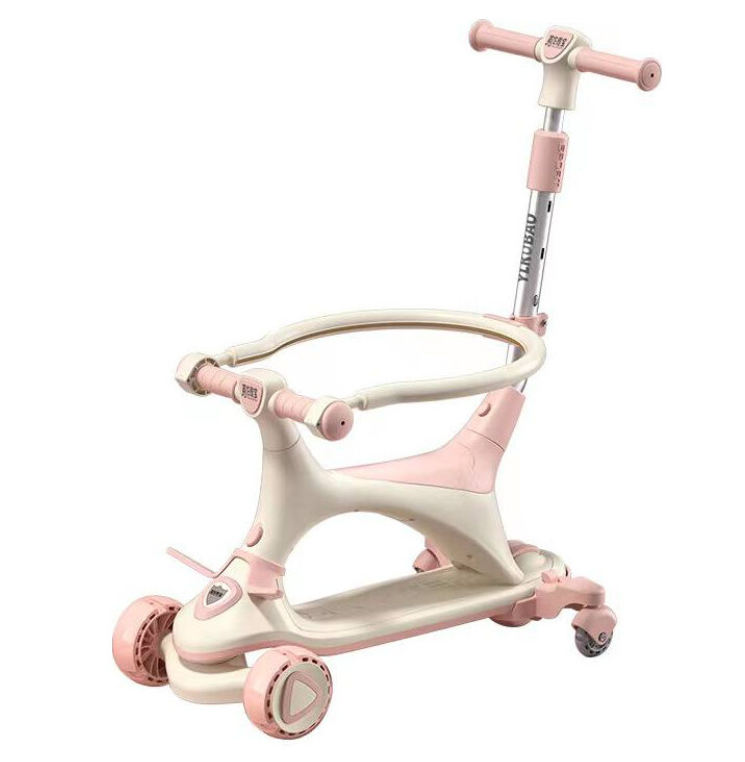 Дитячий триколісний самокат Maraton 3в1 Safari з додатковими колесами і захисним бортиком, 3 кольори.