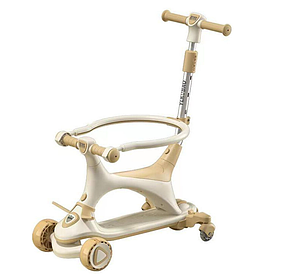 Дитячий триколісний самокат Maraton 3в1 Safari з додатковими колесами і захисним бортиком, 3 кольори., фото 3