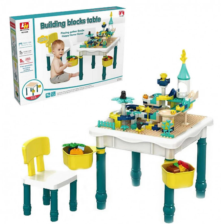 Ігровий дитячий столик 6 в 1 з блоковим конструктором, 6309