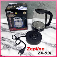 Електрочайник прозорий із підсвіткою 2200 Вт Чайник електричний скляний 2 літри