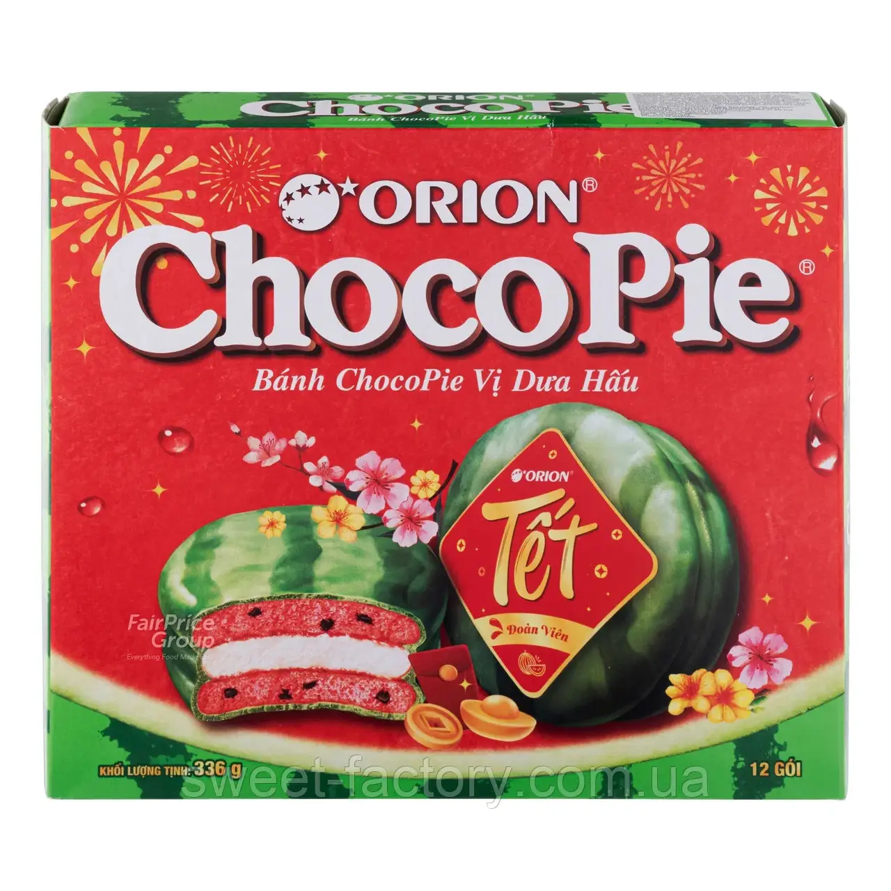 Печиво Orion Choco Pie Watermelon 12s 336g, фото 1