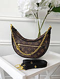 Сумка жіноча Louis Vuitton Loop коричневий+чорний, фото 9