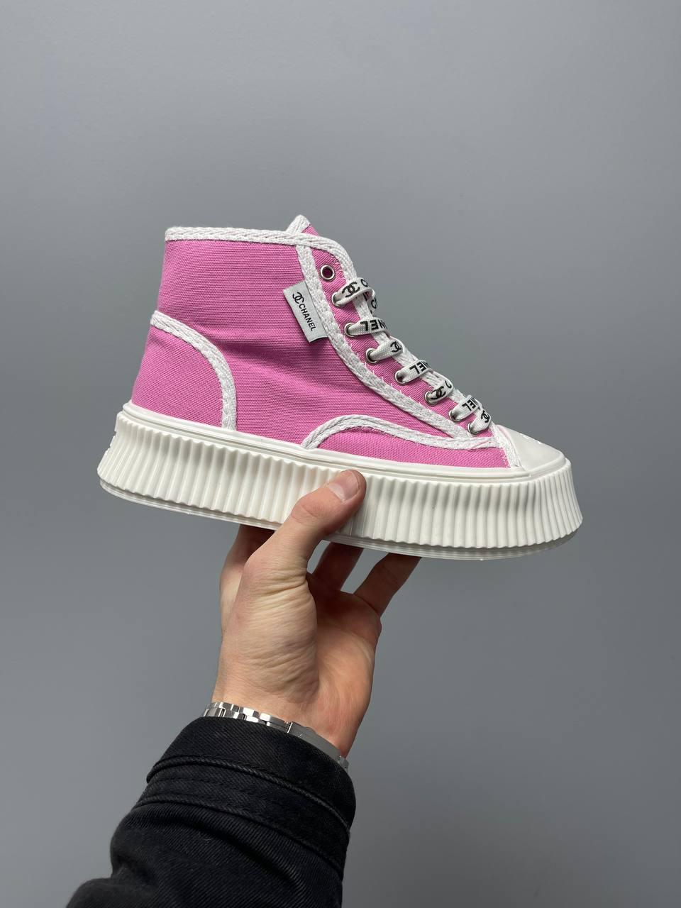 Жіночі кросівки Chanel Sneakers Platform Pink White ALL10772, фото 1