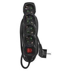 Фільтр живлення Emos (PC1423R) з вимикачем, 4 розетки, 3 м, Black