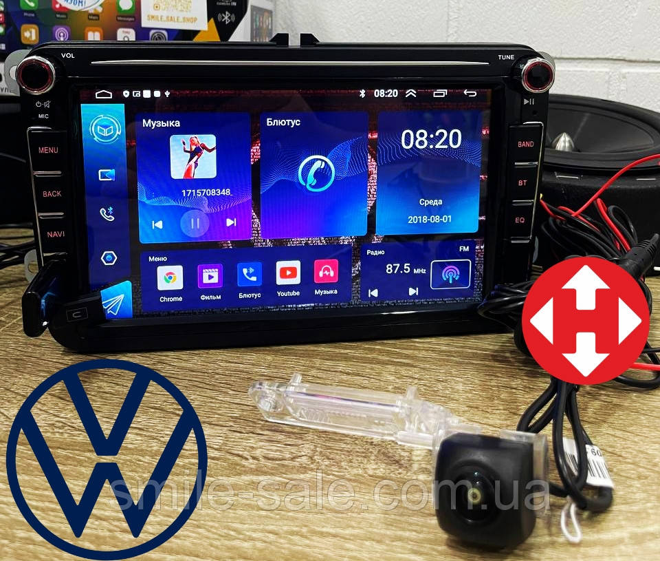 Штатна магнітола на VW<unk> SKODA<unk> Seat Carwales VW 8" Android 10 2/32 GB CarPlay WIFI 2USB+ CAN BUS+ КАМЕРА