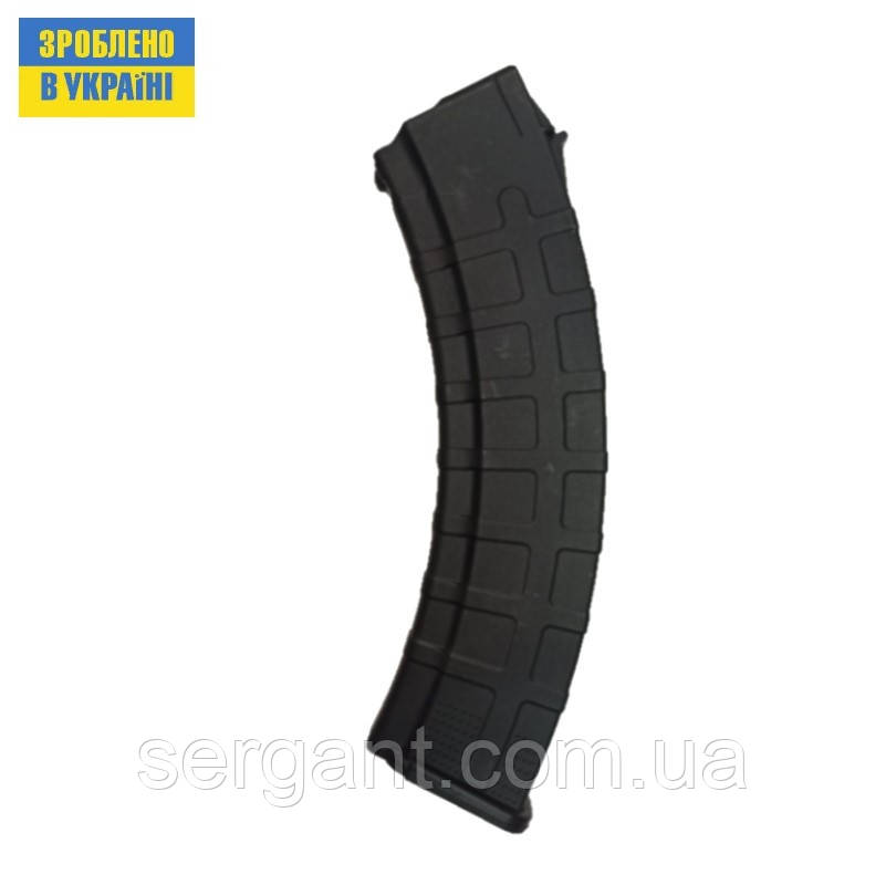 Магазин 5.45х39 на 45 патронів пластиковий РЕБРИСТИЙ чорний для РПК/АК (Україна), фото 1