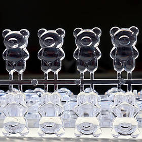 Демонстраційна палітра лінійка об'ємна "Ведмедик"(2,15х2,32 см) для фарбування гель-лаків (100 шт. уп), 434