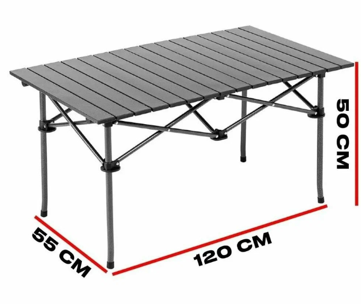 Стіл складний Proficamp Traveler 120х50х55см. чорний, великий, туристичний, для риболовлі
