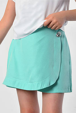 Спідниця-шорти  дитяча для дівчинки бирюзового кольору 182915T Безкоштовна доставка