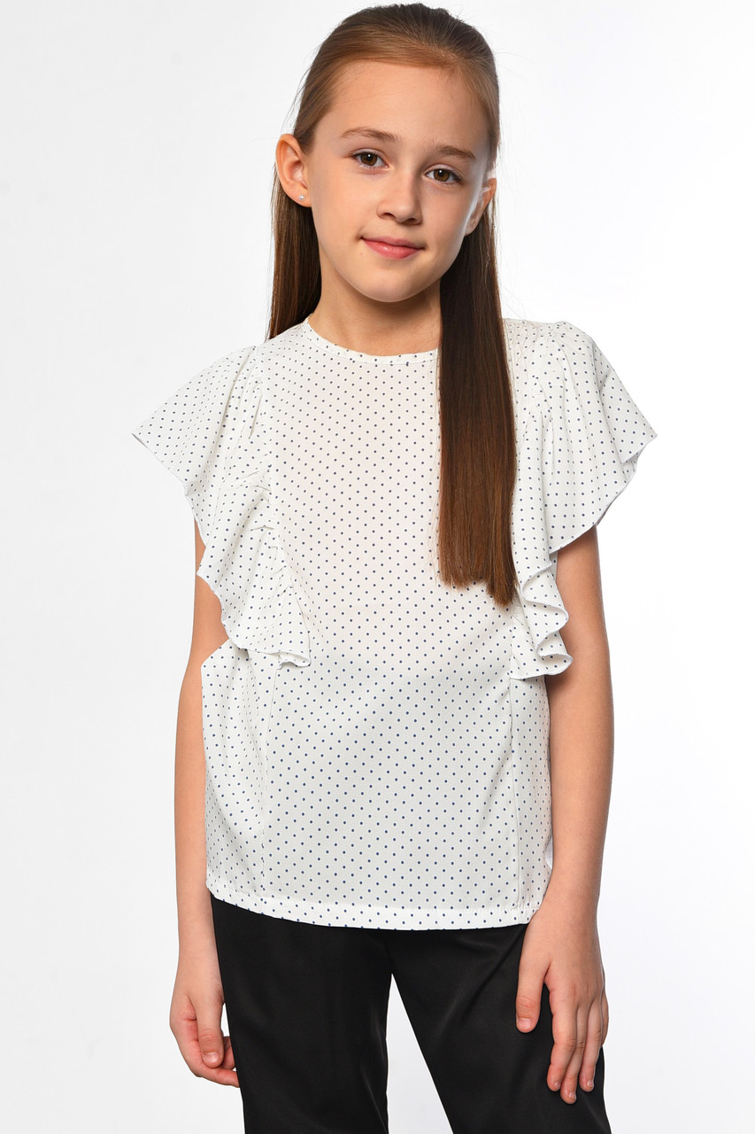 Блуза дитяча для дівчинки білого кольору 182626M, фото 1