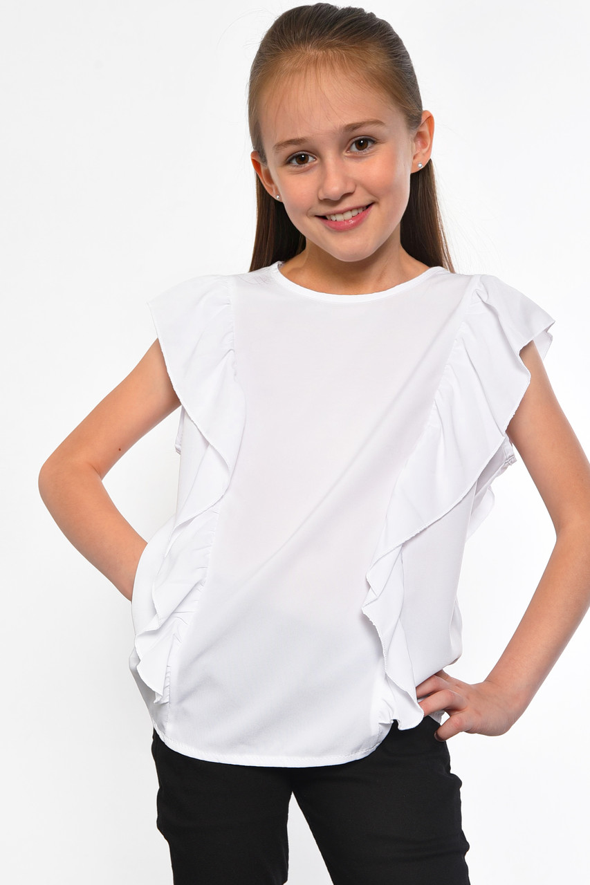 Блуза дитяча для дівчинки білого кольору р.S 182891M, фото 1