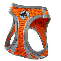 Світловідбиваюча шлея для собак ORANGE HIKING REFLECTIVE Croci, S 34-41 см помаранчева