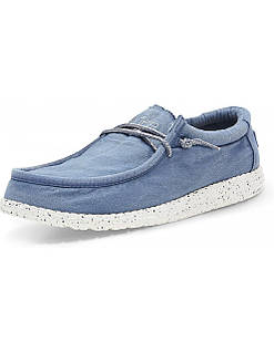 Літні чоловічі топсайдери Hey Dude Wally Washed Steel Blue Оригінал
