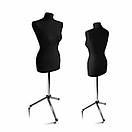 Манекен пошивочний Кравецький Пінопластовій Жіночий  44-46 \ 50-52 \ L L  Чорний  Білий на ніжці для шиття, фото 5