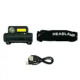 Налобний ліхтарик X-Balog BL-123 XPE+COB (біле та червоне світло) акумуляторний Type-C (7_00717), фото 4