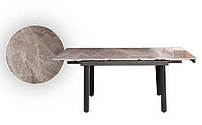 Стіл обідній розкладний керамічний стільниця ASHWOOD DT-2402B Grey glossy ceramics Evrodim, фото 5