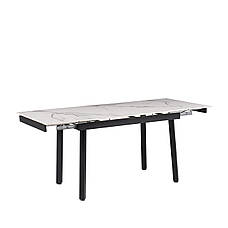 Стіл обідній розкладний керамічний стільниця ASHWOOD DT-2402B white glossy ceramics Evrodim, фото 2