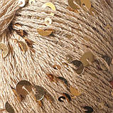 Королівська Паєтка 3мм + 6мм № 34 беж паєтка золото (Пряжа бавовна з паєтками), фото 2
