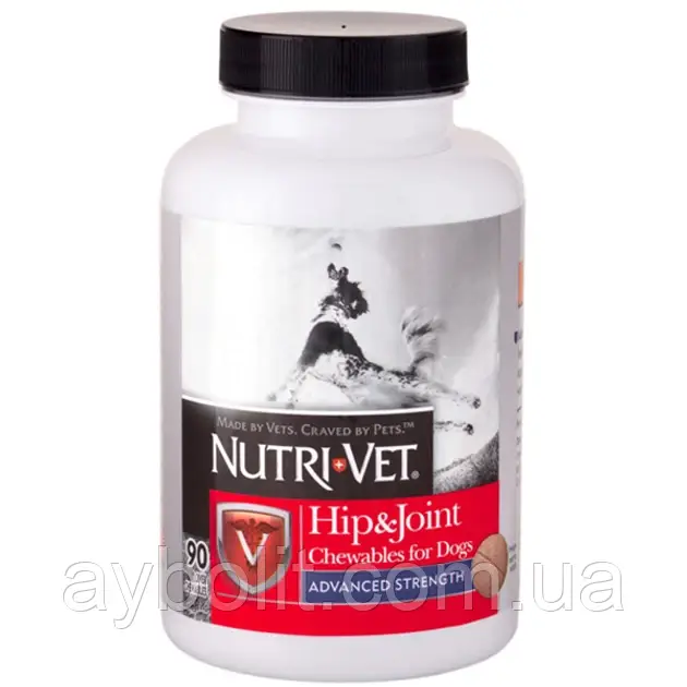 Вітаміни Nutri-Vet Hip&Joint Advanced глюкозамін і хондроїтин з МСМ для собак 90 табл (669125244760)