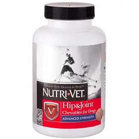 Вітаміни Nutri-Vet Hip&Joint Advanced глюкозамін і хондроїтин з МСМ для собак 90 табл (669125244760)