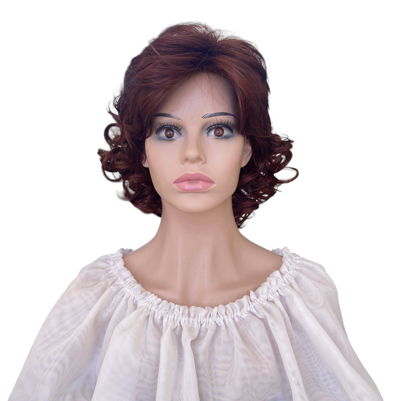 Перука червоне дерево коротка коротка стрижка жіноча для жінок для щоденного носіння Hivision 1560a-33а, фото 1