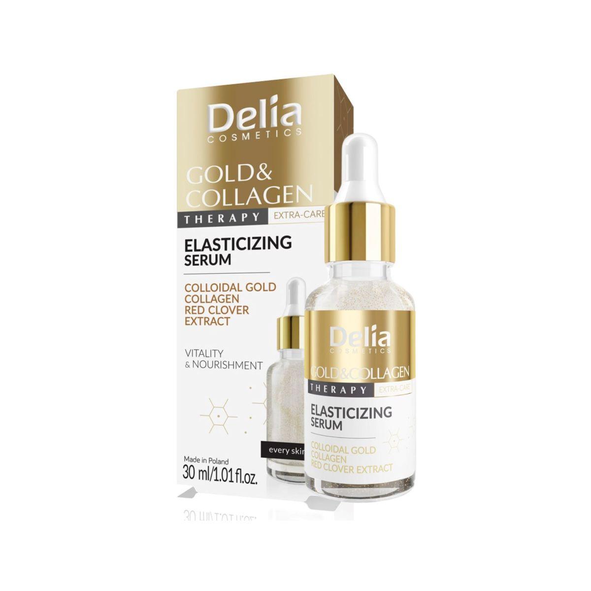Сироватка для обличчя з колоїдним золотом Delia Cosmetics "Еластичність шкіри" (30 мл)