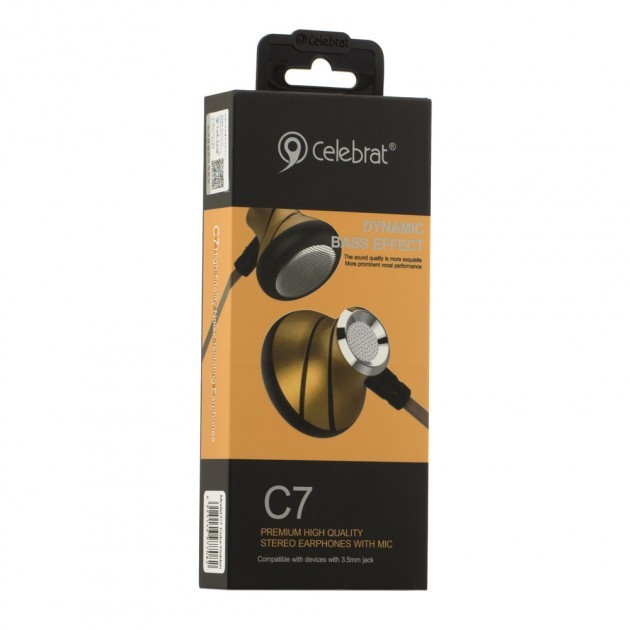 Навушники Celebrat С7 gold, фото 1