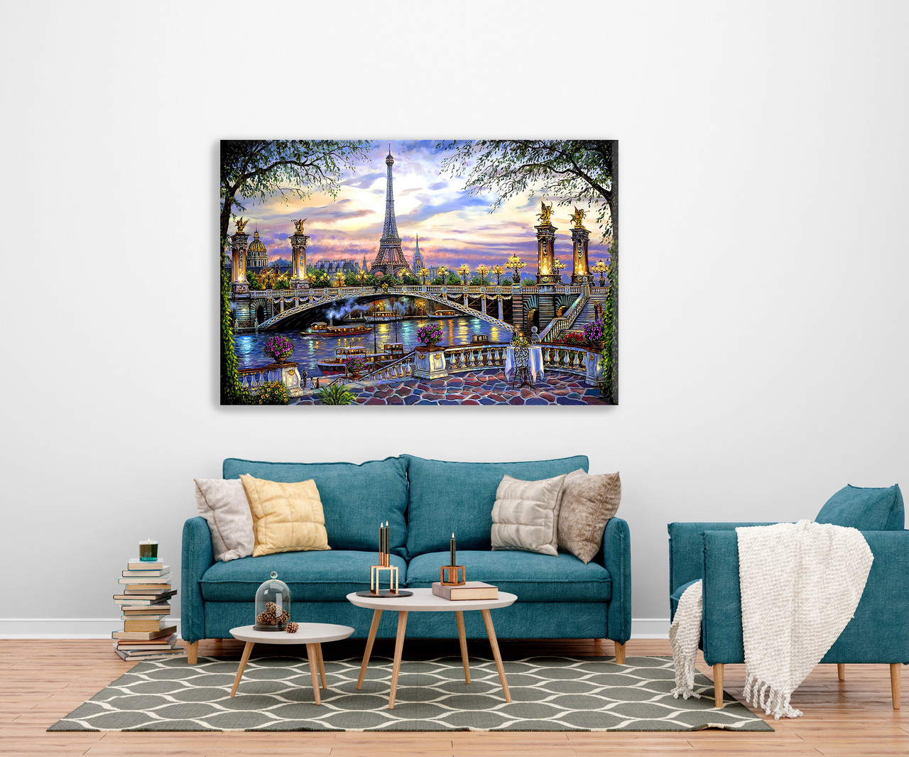 Барвиста картина на полотні Романтика Парижа. Ейфелева вежа., фото 1