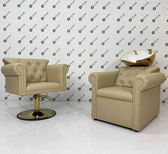 Комплект перукарських меблів колекції Prado Gold White