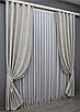 Комплект (2шт 1,3х2,7м.) готових штор з льону. Колір сірий. Код 1406ш 39-758, фото 3