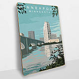 Дерев'яний постер Міннеаполіс А5, фото 2