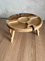 Винний столик бук на два келихи