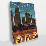 Дерев'яний постер Канзас А5, фото 2