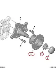 Маточина задня R16 Fiat Ducato 250, Peugeot Boxer 3, Citroen Jumper 3 (2006-2014), 71753810, 51754941, 370183