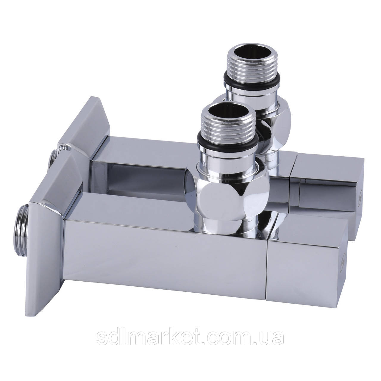 Набір Кран вентильний кутовий з американкою SOLOMON LUX 1/2" CUBE CHROM 8888 (2шт.)
