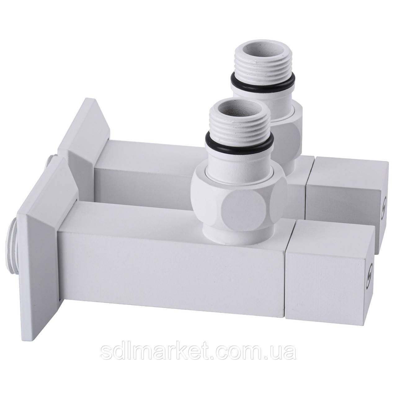 Набір Кран вентильний кутовий з американкою SOLOMON LUX 1/2" CUBE WHITE 8888 (2шт.)