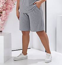 Зручні жіночі трикотажні шорти  сірі (50-68)