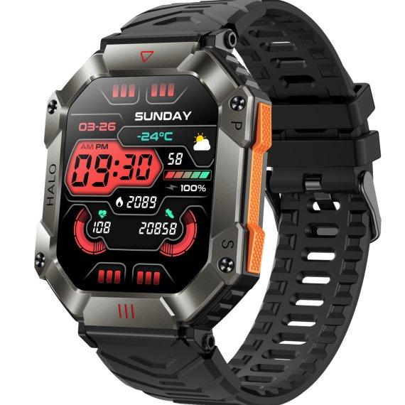 Чоловічий розумний наручний годинник Smart Racer K+ з компасом (Чорний)