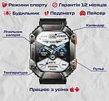 Чоловічий розумний наручний годинник Smart Racer K+ з компасом (Чорний), фото 11