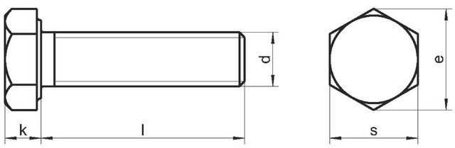 болт DIN 933 схема