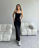 Базова силуетна сукня чорного кольору Тканина: мікродайвінг (Туреччина) Розмір 42-44, 46-48, фото 2