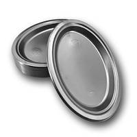 Тарілка одноразова пластикова чорна овальна BITTNER premium Ø 260 мм 50/уп.