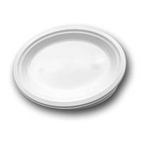 Тарілка овальна одноразова пластикова BITTNER premium Ø 260 мм біла 50 шт/уп.