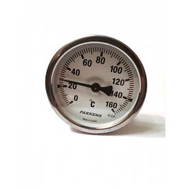 Термометр біметалевий Pakkens ø63мм / Tmax=160 °C / Трубка 100 мм / Різьба 1/2" / Туреччина купити в Україні