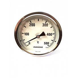 Термометр біметалевий Pakkens ø 100 мм / Tmax=500 °C / різь 1/2" / Туреччина купити в Україні